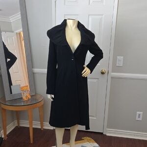Calvin Klein Black Wool Trench Coat